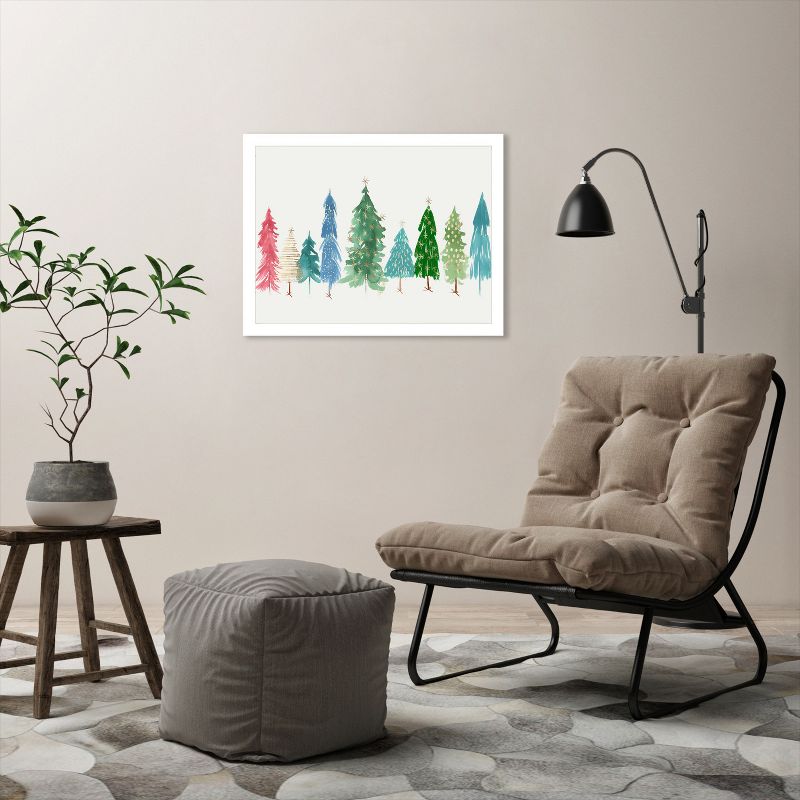 Americanflat Botanical Minimalist Christmas Trees By Pi Holiday Collection Framed Print Wall Art, 6 of 10