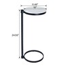 C Shaped Martini Drink Round Table with Black or Gold Metal Base, Carrara Marble top - 4 of 4