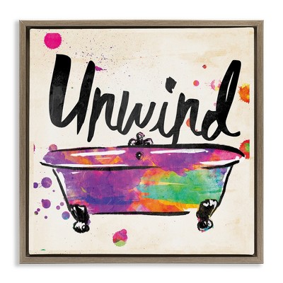 Stupell Industries Unwind Rainbow Colors Icon Bath, 25" x 25"