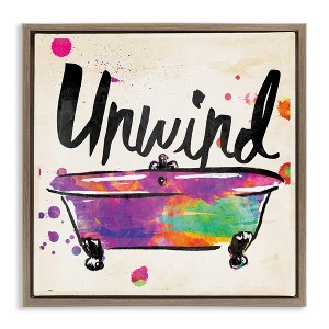 Stupell Industries Unwind Rainbow Colors Icon Bath, 25" x 25" - 1 of 4