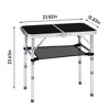 SEVOBAL Folding Tables Portable Adjustable Height Lightweight Outdoor Camping Picnic Table with Carry Handle for Camping Beach, Black, 44"*36"*8.5" - 4 of 4