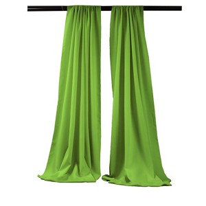 Slickblue Pack of 2 Polyester Backdrop Drapes – 96"H x 58"W, Rod Pocket, Semi Sheer, Serged Edges, 41 Colors Options - 1 of 3