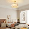 Kaisite 20in Modern Gold Caged Ceiling Fan with Light and Remote, Flush Mount Low Profile Ceiling Fan for Bedroom Living Room Kitchen - 2 of 4