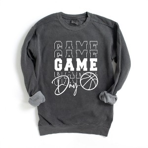 Simply Sage Market Women's  Garment Dyed Graphic Sweatshirt Game Day Stacked Basketball - 1 of 3