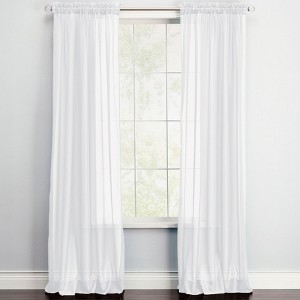 BrylaneHome BH Studio Sheer Voile Rod-Pocket Panel Pair - 1 of 4
