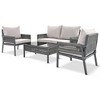 CAVINAS 4-Piece Patio Outdoor Seating Sets with Tempered Glass Table, Patio Conversation Set Deep Seating with Thick Cushion, Gray - 4 of 4