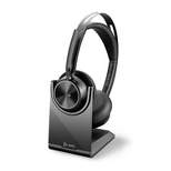 Poly Voyager Focus 2 UC USB-A Headset with Stand (Plantronics) - Bluetooth Dual-Ear (Stereo) Headset with Boom Mic - USB-A PC / Mac Compatible - ANC