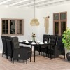 vidaXL Patio Dining Set with Cushions - Black, 7 Piece, 55.1" Table Length - 2 of 4