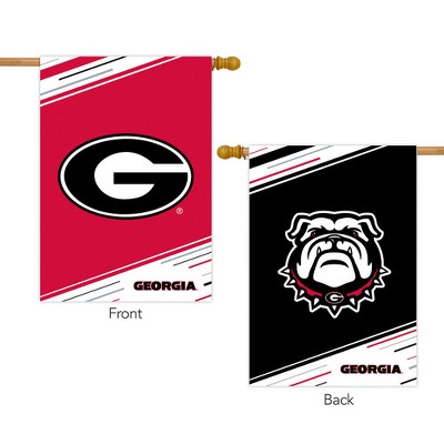 University of Georgia Red and Black Polyester Outdoor House Flag 28" x 40"