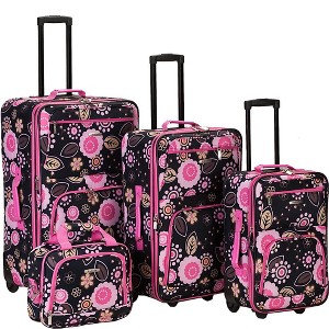 Rockland Impulse 4-Piece Softside Upright Luggage SetTelescoping Handles Pucci (14/19/24/28) - 1 of 4