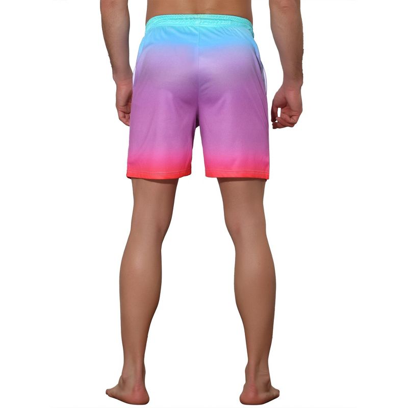 Lars Amadeus Men's Contrasting Colors Patterned Beach Swimming Board Shorts, 3 of 6