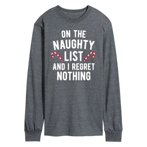 Men's - Instant Message - On the Naughty List I Regret Nothing Long Sleeve Graphic T-Shirt - 1 of 4