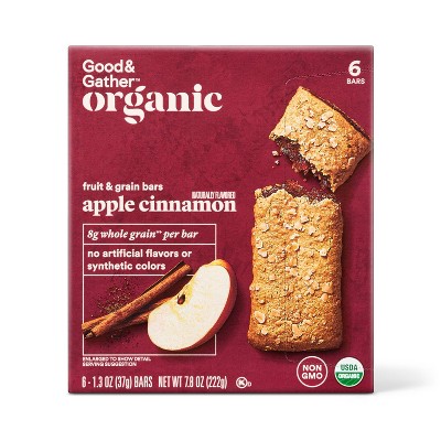 Organic Whole Grain Apple Cinnamon Fruit & Grain Bars - 6ct - Good & Gather™