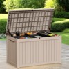 Naysaye Deck Boxes, 2-Piece 230 Gal Outdoor Storage Deck Box, Small Patio Storage Bin for Garden Tools, Brown, 57.87"*32.24"*33.66" - 2 of 4