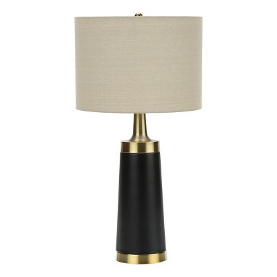 Monarch Specialties Lighting 28inchH Table Lamp Black Metal Beige Shade Contemporary