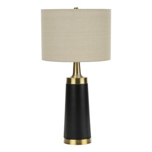 Monarch Specialties Lighting 28inchH Table Lamp Black Metal Beige Shade Contemporary - 1 of 4