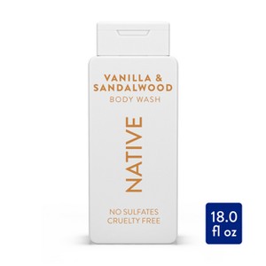 Native Body Wash for Men & Women - Vanilla & Sandalwood - Sulfate Free - 18 fl oz - 1 of 4