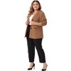 Agnes Orinda Women's Plus Size Notched Lapel Long Sleeve Button Down Office Work Blazers - 3 of 4