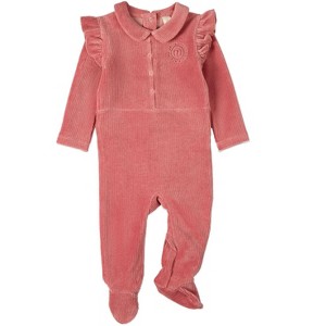 MiniMoi Baby and Toddler Girls "MiniMoi Sport" Cotton Rich Corduroy Ruffled Footie - 1 of 4