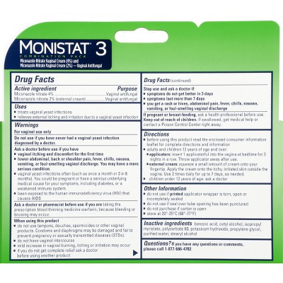 Monistat 3-Dose Yeast Infection Treatment, 3 Prefilled Applicators &#38; External Itch Cream