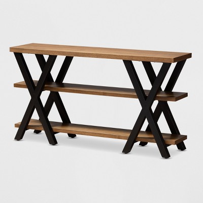 Duchaine Wood Finished Metal Console Table Bronze - BaxtonStudio