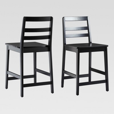 Saracina Home Ladder Back Solid Wood Counter Height Barstool Set