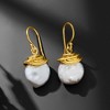 Ross-Simons 12-13mm Cultured Coin Pearl Drop Earrings in 18kt Gold Over Sterling - 4 of 4
