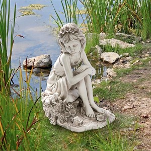 Design Toscano Pausing by the Pond Little Girl Garden Statue - 1 of 4