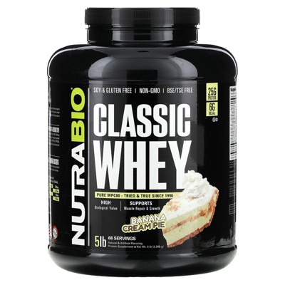 NutraBio Classic Whey Protein, Banana Cream Pie, 5 lb (2,268 g)