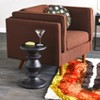 Atley Modern Upholstered High Sided Arm Chair with Solid Wood Legs - 3 of 4