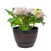VECELO 9/11.3/13 in. Planters, Plastic Pot with Perforated Tray, Decorative Foliage Plants, Vintage Planters 3-Piece Set, Artificial Wood Planters - 4 of 4