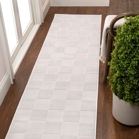 Jonathan Y Thea Modern Geometric Checkerboard High-low White/cream 2 Ft ...