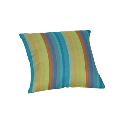 Casual Cushion Stripe Sunbrella Fabric 1-Piece Indoor/Outdoor Square Throw Pillow