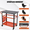 Portable Rolling Welding Table 36''x 24"Welding Table Top,Steel Welding Workbench with Pegboard,5/8-inch Holes,1200LB - 4 of 4