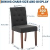 Button Tufted Dining Chairs Set - Upholstered Fabric Kitchen Chairs with Wood Legs & Padded Seats - Living Room Kitchen Furniture - 2 of 4
