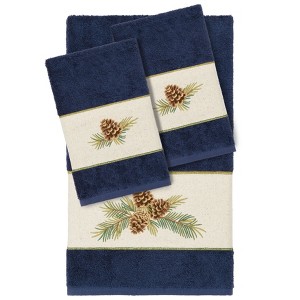 Linum Home Textiles 100% Turkish Cotton PIERRE Embellished Towel Set - 1 of 2