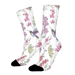 Grace Hummingbird Women Printed Crew Socks Funny Funky Socks Soft Polyester Novelty Gifts for Artists Men - 1 of 4