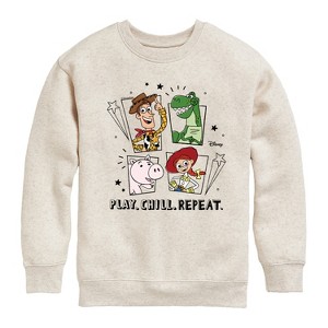 Boys' - Disney - Play Chill Repeat Graphic Long Sleeve Fleece Sweatshirt - 1 of 4