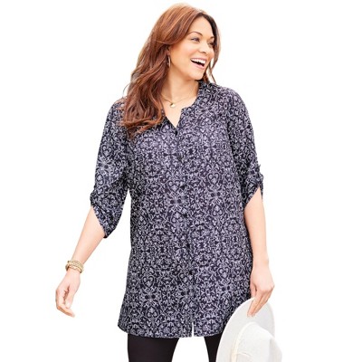 Catherines Women's Plus Size Petite Uptown Tunic Blouse