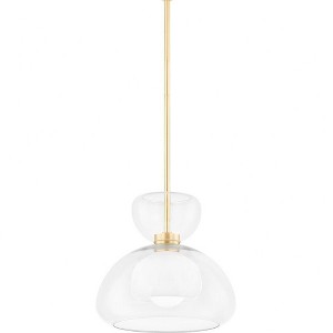 Mitzi Cortney 1 - Light Pendant in  Aged Brass Opal Glossy Clear Shade - 1 of 1