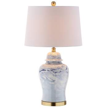 26" Ceramic Wallace Table Lamp (Includes LED Light Bulb) Blue - JONATHAN Y