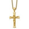 Chisel Stainless Steel Polished Yellow IP-plated Crucifix Pendant on a 24" Curb Chain Necklace - 2 of 2