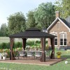 Outsunny Metal Hardtop Gazebo with Mesh Sidewalls & Curtains, Double Roof Pavilion for Patio, Backyard, Deck, Porch - 3 of 4