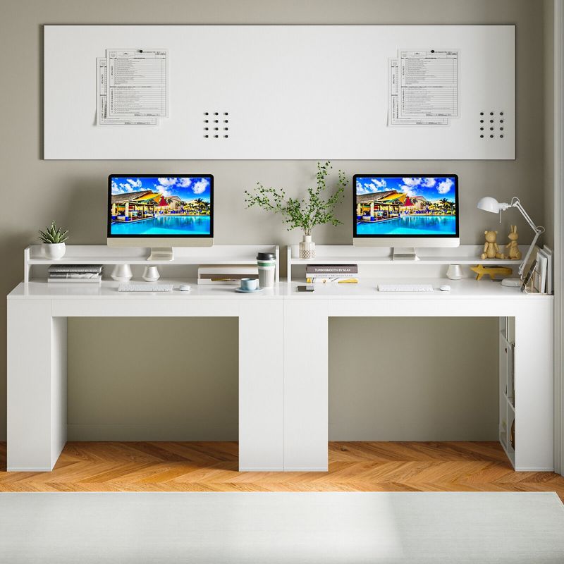 Costway 48'' Computer Desk Study Writing Workstation w/ Bookshelf & Monitor Stand Riser, 5 of 11