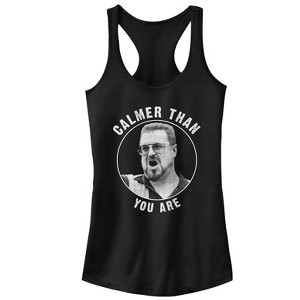 Juniors Womens The Big Lebowski Walter Calmer Than You Racerback Tank Top - 1 of 4