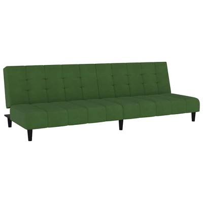 vidaXL Sofa Bed Dark Green Velvet (100% polyester), wood, plastic Compact