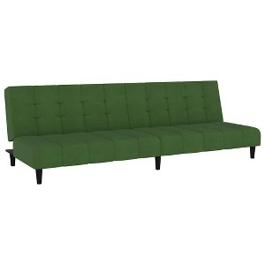 vidaXL Sofa Bed Dark Green Velvet (100% polyester), wood, plastic Compact - 1 of 4