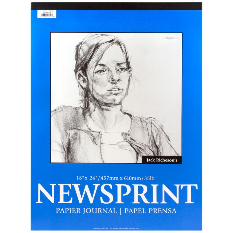 Jack Richeson Newsprint Pad, 18 x 24 Inches, 32 lb, 100 Sheets, 1 of 2