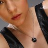 Women's Rose Pendant Necklace - Midnight Black - 4 of 4