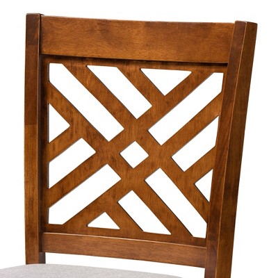 Jason Contemporary Grey Fabric & Walnut Wood Bar Stool Set